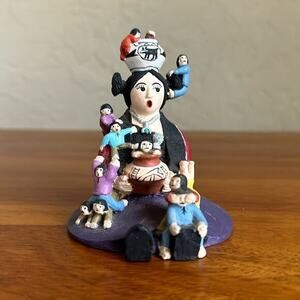 Storyteller‎ Pueblo Pottery Figure 12 Children Hand Painted Figurine 3.5”
